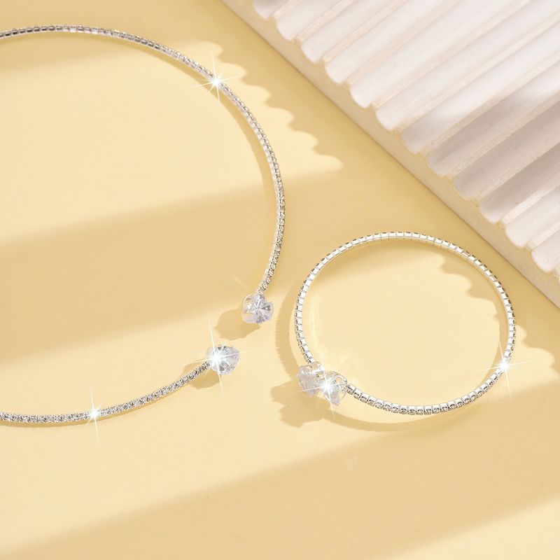 Women’s Jewelry Set Fashion Hot Selling Love Zircon Necklace Popular Jewelry Light Luxury Rhinestone High End Necklace Women's Jewelry_voghion.com