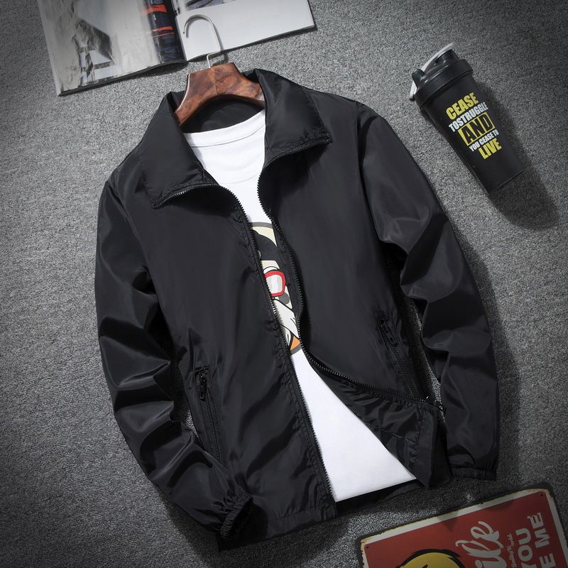 Giacca da uomo CT per primavera e autunno, giacca a vento da esterno alla moda con collo alto oversize e stampa_voghion.com