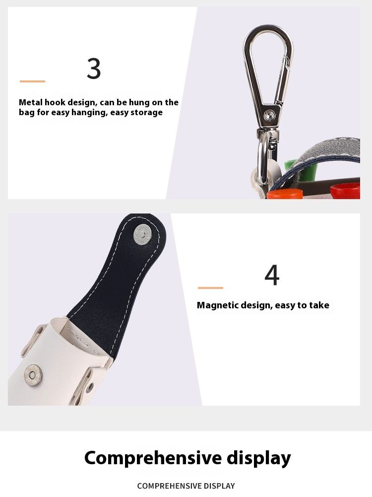 Portachiavi da appendere all'esterno con motivo color block, piccola borsa da cintura, borsa portatile per la protezione delle palline da mini golf_voghion.com
