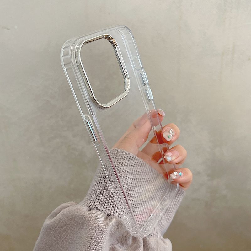 NeoGear Compatible With IPhone 17 Pro Max Silver Photo Frame 13 Mini Electroplated 16 Simple 14 Plus Phone 15 Protective Case_voghion.com