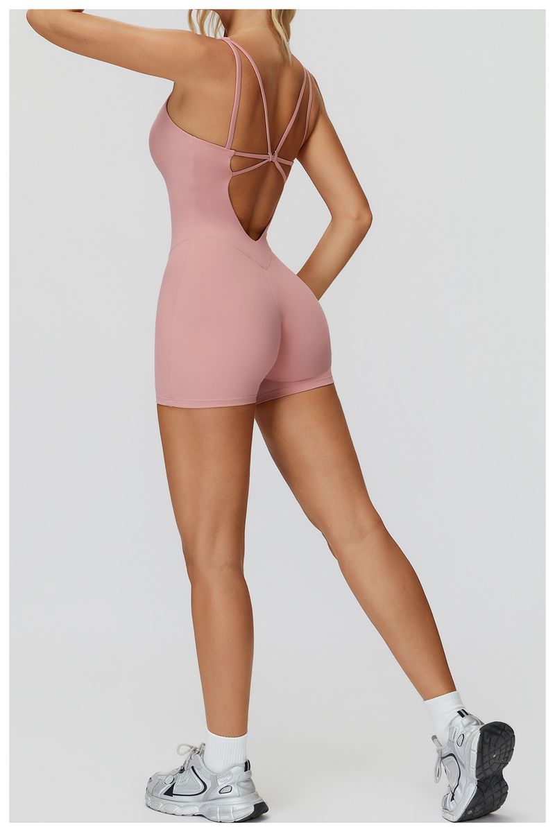 Zechuang, costume intero sportivo da yoga, fitness e corsa, con schiena incrociata e spazzolata, 9506_voghion.com