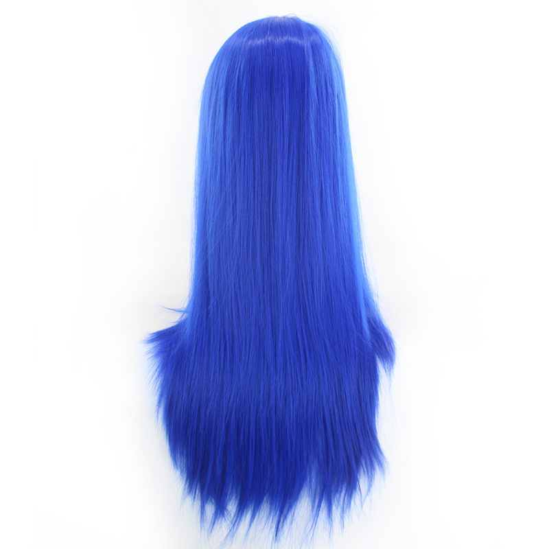 Wig with Split Bangs, Long Straight Hair Curtain, Facial Contouring, European and American Synthetic Fiber Mechanism Wig_voghion.com