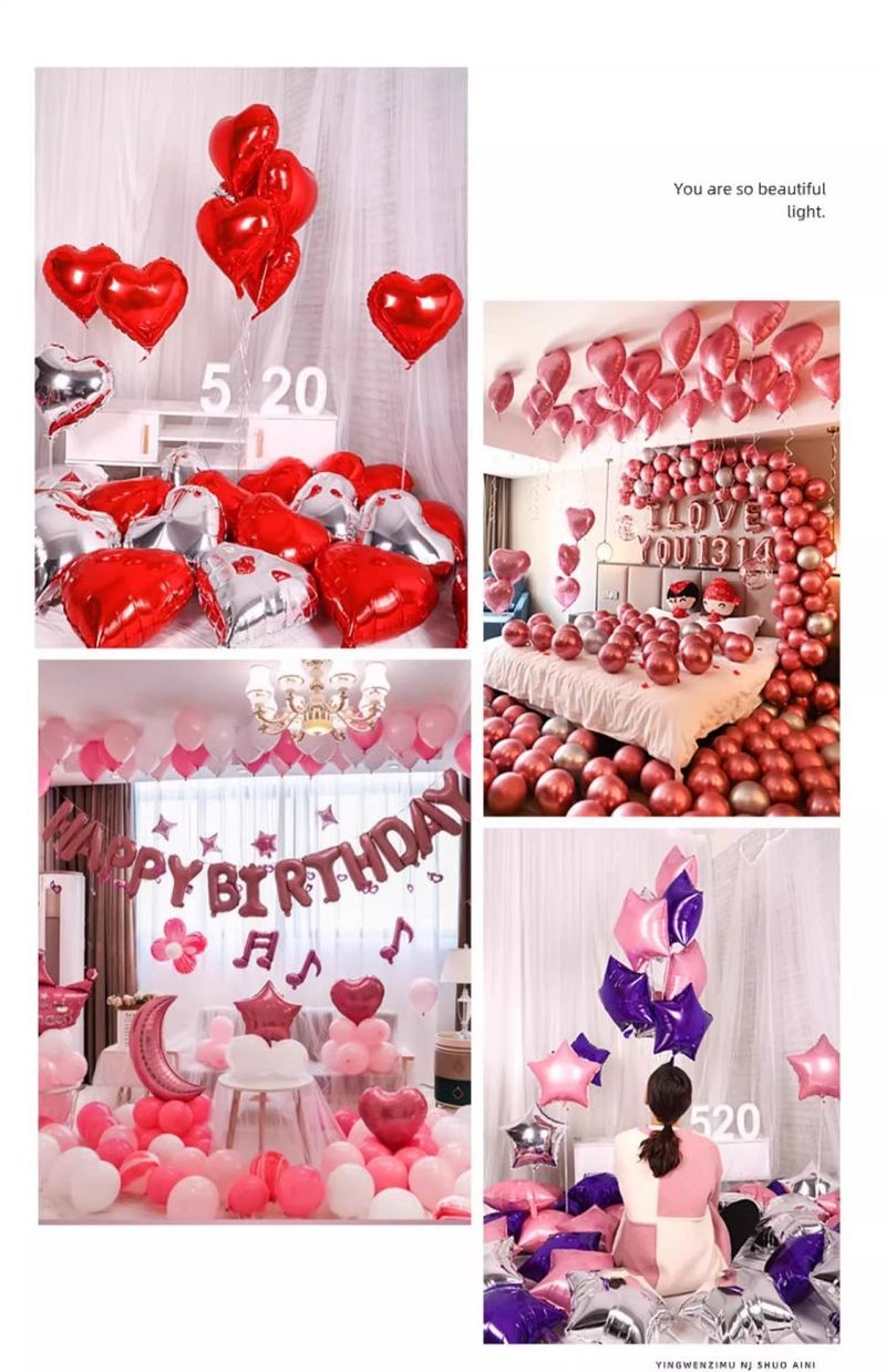 Palloncino a forma di cuore in alluminio spesso da 18 pollici, per la confessione romantica di una coppia di innamorati, atmosfera da matrimonio_voghion.com