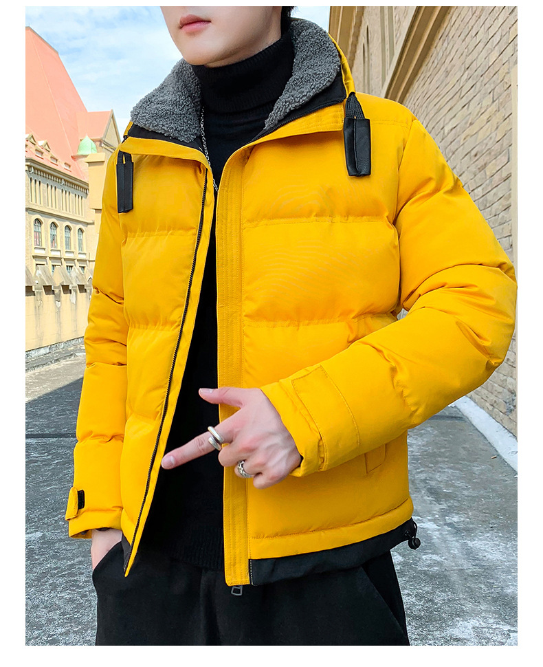 Cappotto in cotone per abbigliamento da uomo, cappotto in cotone ispessito, tendenza della moda, versatile cappotto in cotone ricamato con colletto rialzato, taglie forti_voghion.com