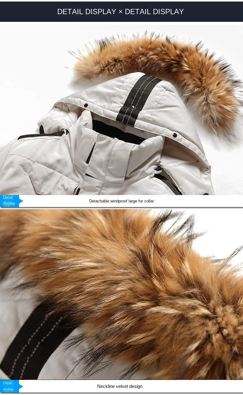Trendy mode mænd og kvinder par vinter polstret og fortykket arbejdstøj lommer dunjakke frakke ægte vaskebjørn hår Parker burst modeller hot sale_voghion.com