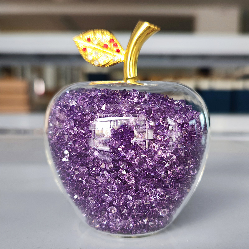 Kristalläpple julafton kreativ present till flickor och flickvänner, bästa vän och romantisk dekoration av Ping An Fruit_voghion.com