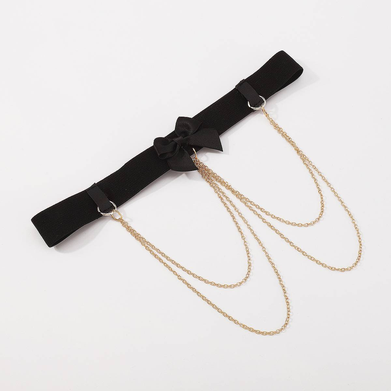 Nightclub sexy moda gamba anello elastico fiocco catena frange gamba catena cavigliera donna_voghion.com