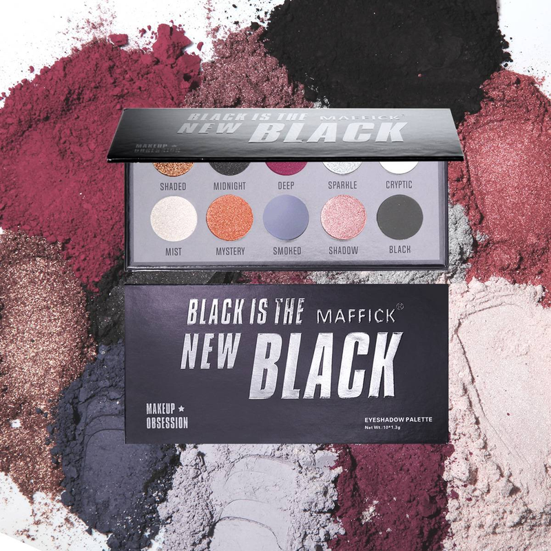 10 nuances de fard à paupières scintillant BLACK Smoky Eye_voghion.com