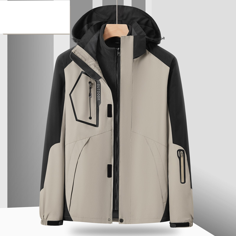 Women's Clothing outdoor two piece three in one jacket for men and women couple style windproof and warm mountaineering work clothes _voghion.com