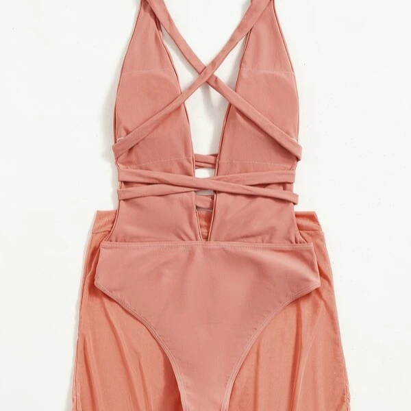 Vêtements pour femmes Mode Maillot de bain sexy Bikini froncé Bikini Maillot de bain trois pièces pour femmes_voghion.com