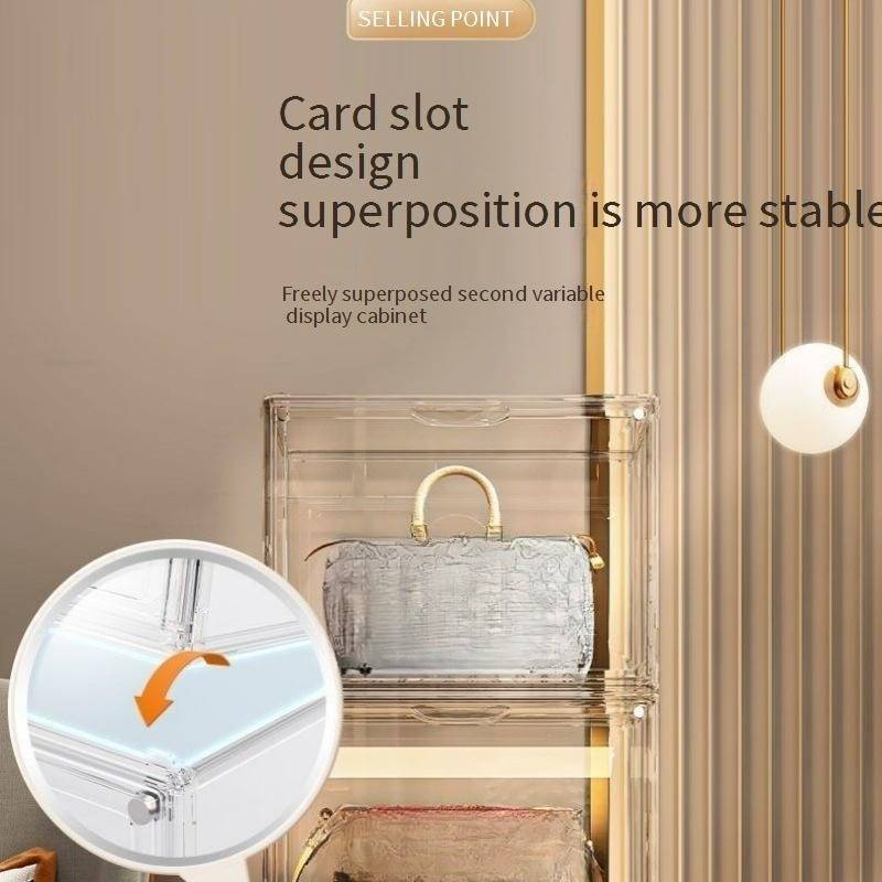 Family Organizer Luxury Handbag Display Case Storage Box For Designer Bags Blind Box Toys Shoes Stackable Dustproof Organizer With Magnetic Door_voghion.com