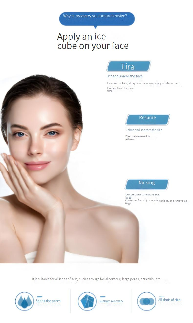 Make-up-Tools & Zubehör Make-up-Tool-Kits Silikon-Gesichtspackung Eiswürfelschale Schönheits-Eisform zum Entfernen von Schwellungen Eisroller Gesichts-Eispackung Massagewerkzeug Spot_voghion.com