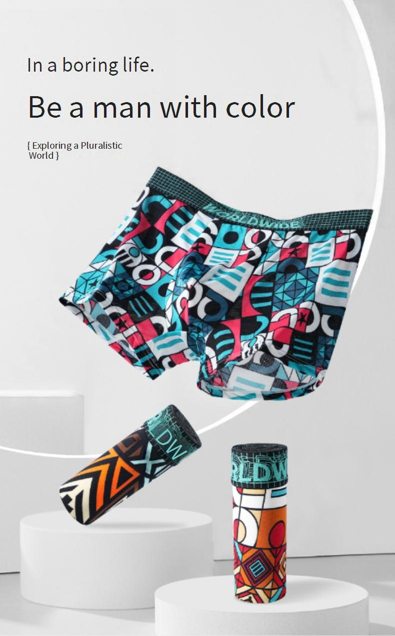 Herrenunterwäsche Element Totem Interessant bedruckte Boxershorts aus Eisseidennetz 7A Antibakterieller Schritt Herrenslip_voghion.com