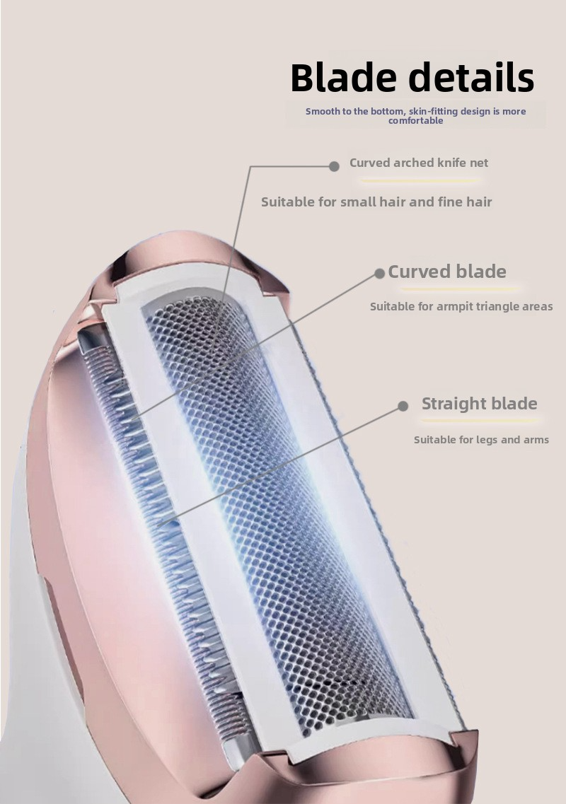 Tagliacapelli indolore per donne - Tagliacapelli multifunzionale ricaricabile per peli di bikini, naso e viso_voghion.com