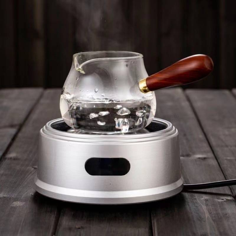 Heat-Resistant Glass Tea Pitcher With Wooden Handle - Borosilicate Gongfu Tea Cup Optional 304 Stainless Steel Strainer Minimalist Side Handle Teapot_voghion.com