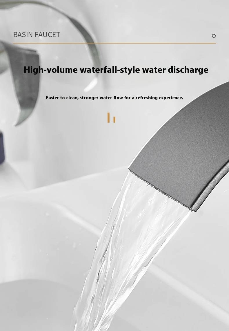Waterfall Basin Faucet – Single Handle Mixer Tap For Bathroom Sink (CUP Certified, Ceramic Cartridge, Lead-Free Stainless Steel 360° Swivel Spout)_voghion.com