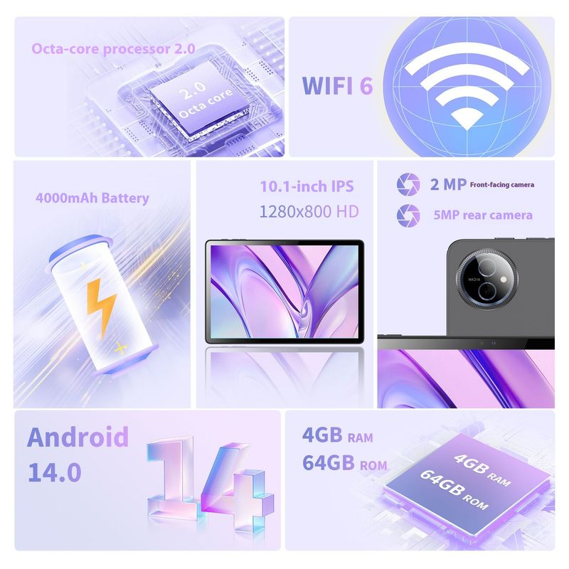10.1 Inch Tablet Computer, Octa Core, IPS HD Screen, Suitable For Office, Gaming, And Study_voghion.com