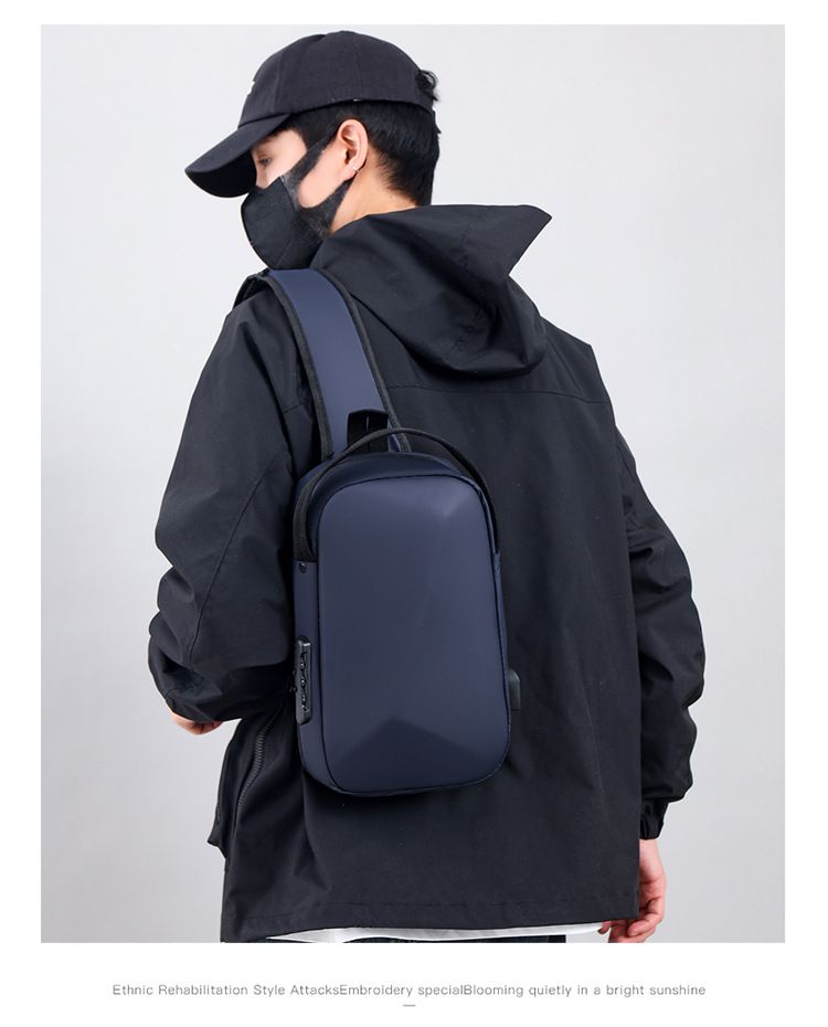 Große Kapazität Outdoor-Radsport-Crossbody für Männer, multifunktionale USB-Lade-Umhängetasche, einfach und vielseitig_voghion.com