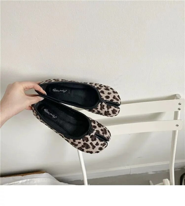 Pantofi Tabi Ninja pentru femei, din piele microfibră, confortabili, cu vârf despicat, cu fund moale, mocasini, slip, trotter pentru femei_voghion.com