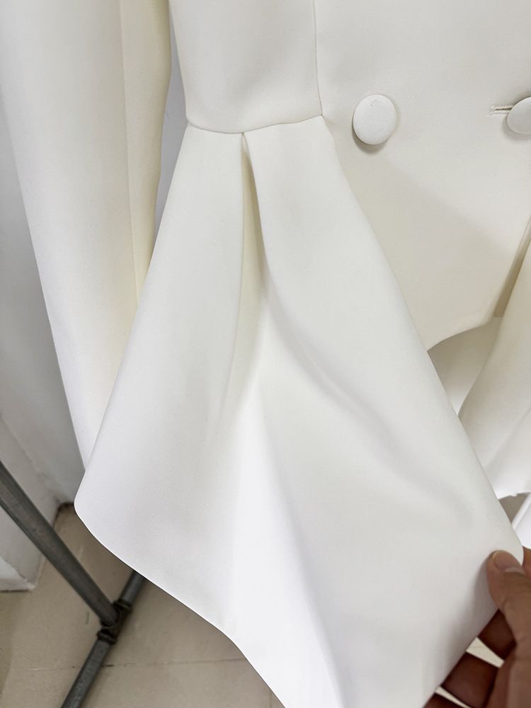 Women's Clothing In Stock Designer New Lotus Leaf Hem Slim Fit Jacket Flared Trousers Suit Two Piece Suit_voghion.com