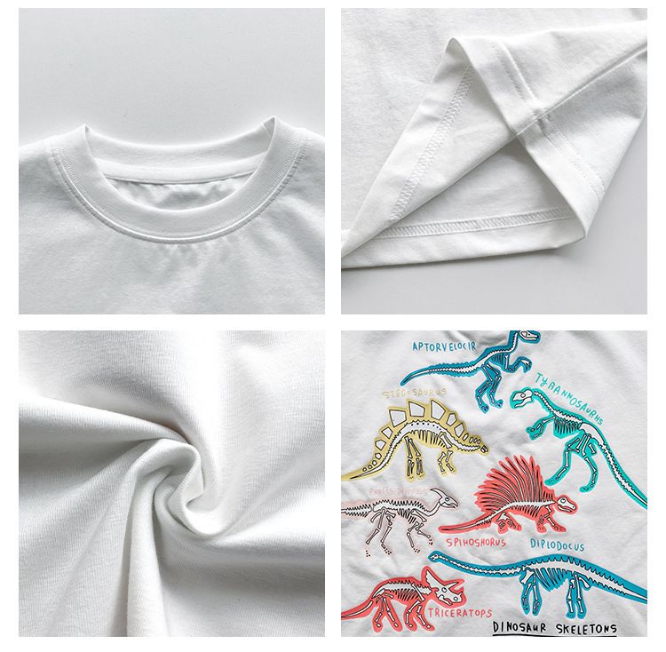 Camisetas modernas y versátiles para niños de tallas medianas y grandes, camisetas de manga corta con estampados luminosos y modernos para niños y niñas._voghion.com