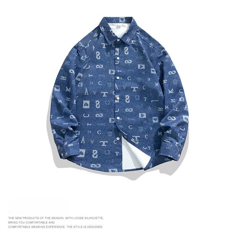 Printed Jacket Men's Autumn New Hong Kong Style Trendy Brand Loose Student Large Size Loose Coat Top Spring And Autumn Fashion_voghion.com