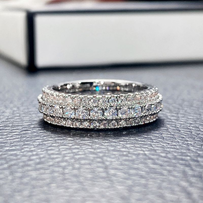 Women's Jewelry Ring, Exaggerated Luxury, Unisex Ring, Copper Plated Platinum Inlaid Zircon Jewelry_voghion.com