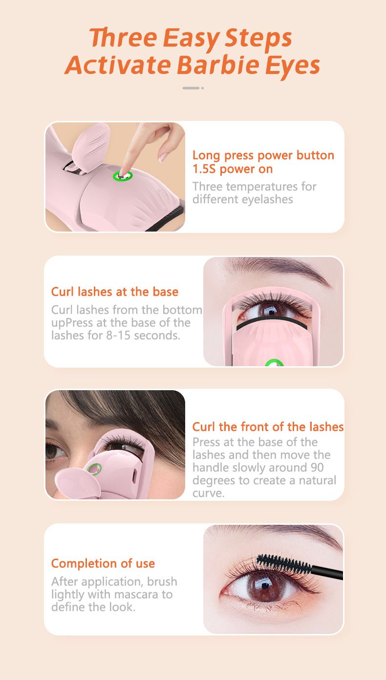 Nouveau modèle 2025 de bigoudi avec faux recourbe-cils intégré, chauffage électrique, recourbe-cils, mini-appareil portable et durable_voghion.com