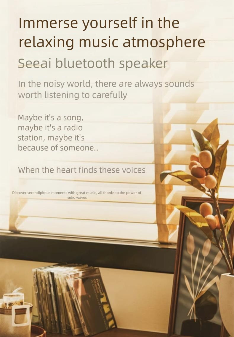 Siyah Ceviz Masif Ahşap Bluetooth El Yapımı Açık Hava Subwoofer Ahşap Küçük Taşınabilir El Hoparlörü_voghion.com