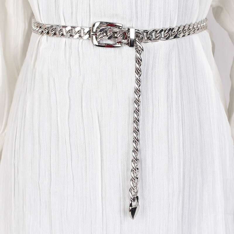 HOT 1 PC Women's Waist Chain Dress Belts Metal Belt Adjustable_voghion.com