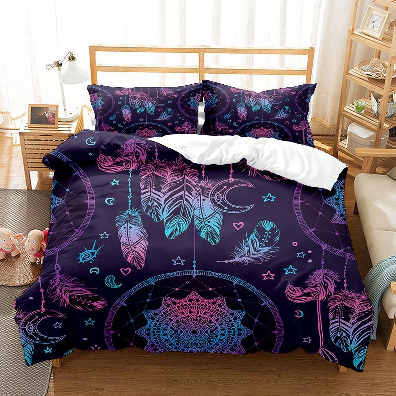 Fantasy Rainbow Pok Dream Net Series Three Down Duvet Cover Matte Four piece Set_voghion.com