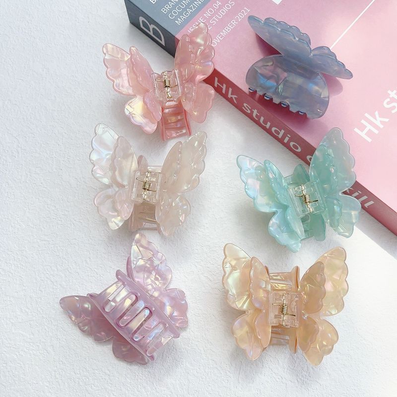 Acetic Acid Girl Double Layer Butterfly Clip Sweet And Fairy Net Red Hair Accessories Hair Clip Half Clip_voghion.com