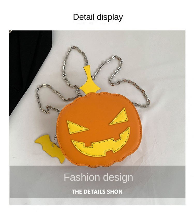 Borsa a tracolla di tendenza della borsa della zucca di espressione della catena di modo creativo di personalità delle signore di Halloween all'ingrosso speciale della fabbrica_voghion.com