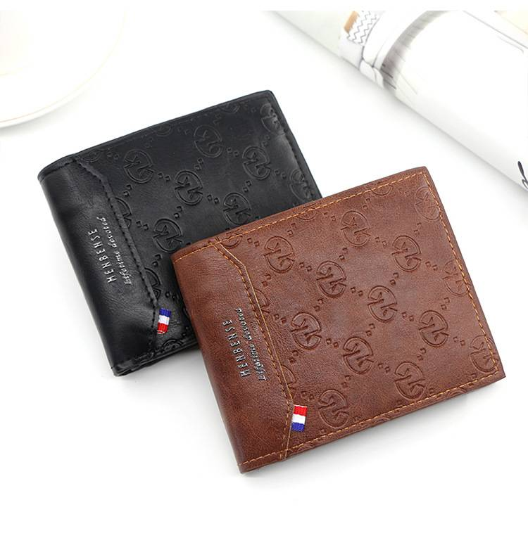 MenBense Portafoglio da uomo nuovo Portafoglio corto con motivo stampato Portafoglio casual alla moda_voghion.com