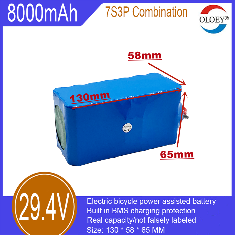29,4V Lithium-Ionen-Batteriepack, 7S3P, 8000mAh, agebaute BMS-Ladeschutz, benotzt fir Elektro-Vëloen, Twist-Vëloen, Balance-Vëloen, etc._voghion.com