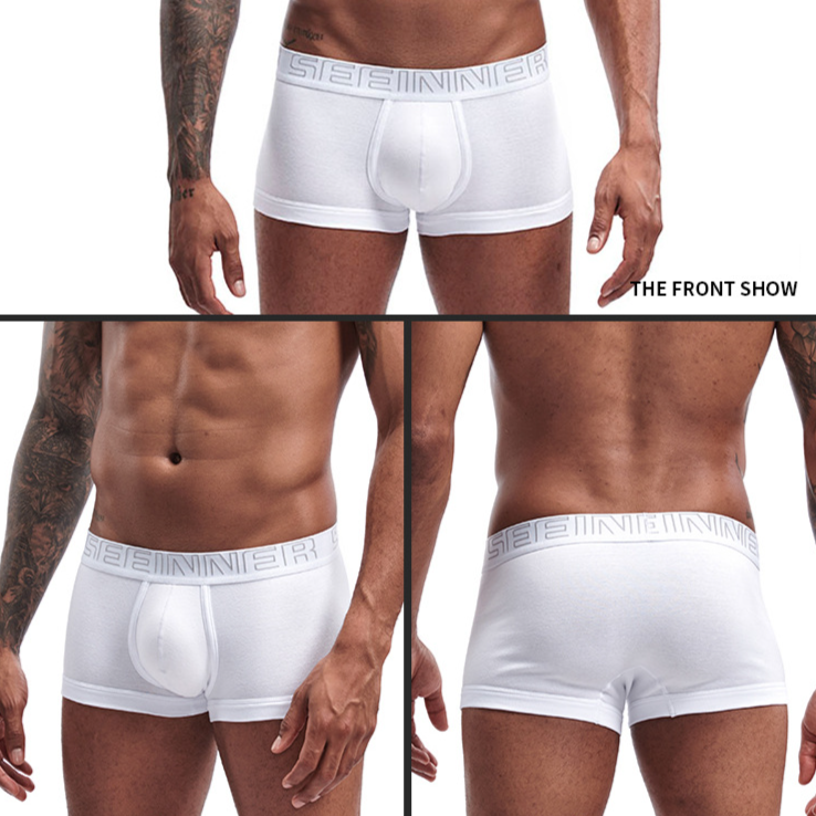 Xinei cueca masculina penteada com nervuras algodão boxer esportivo cintura baixa shorts finos não finos fonte de atacado_voghion.com