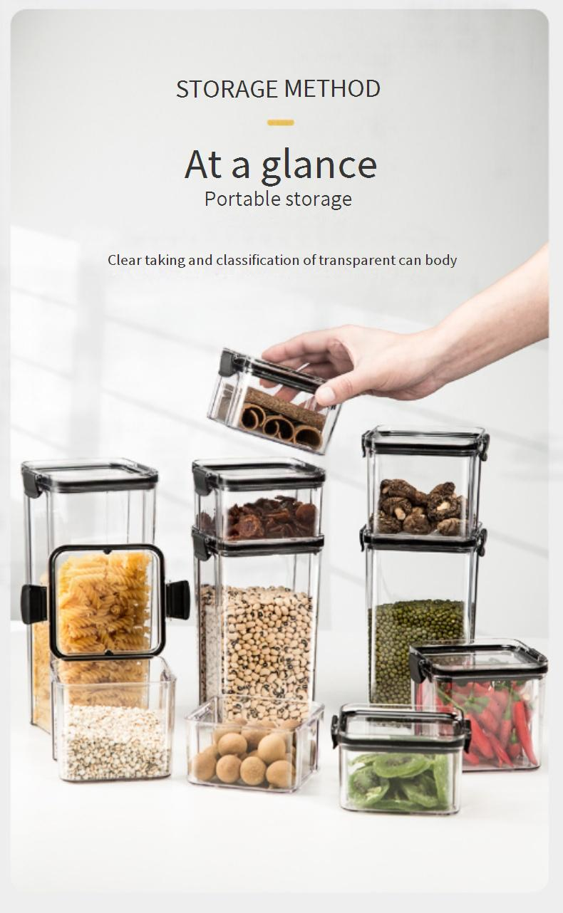 Aufbewahrung und Organisation zu Hause: Versiegelte Gläser, Getreidegläser, Aufbewahrung in der Küche, transparente Kunststoffboxen in Lebensmittelqualität, Vorratsgläser für Snacks, Trockenwaren und Tee_voghion.com