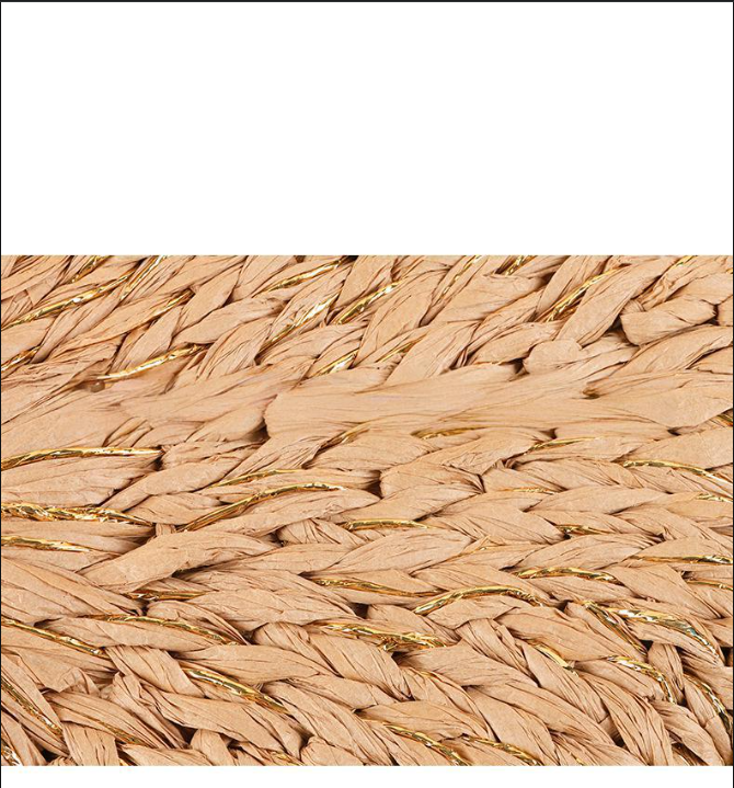 Women’s Bags Diamond Shaped Handle Portable Straw Woven Bag New Style Gold Thread Semi Circular Hand Held Woven Bag Holiday Style Beach Bag Versatile_voghion.com
