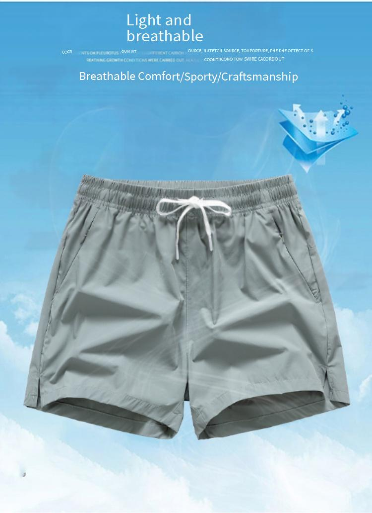 Men's Clothing Fashionable Beach Leisure Solid Color Quick Drying Loose Sports Shorts_voghion.com