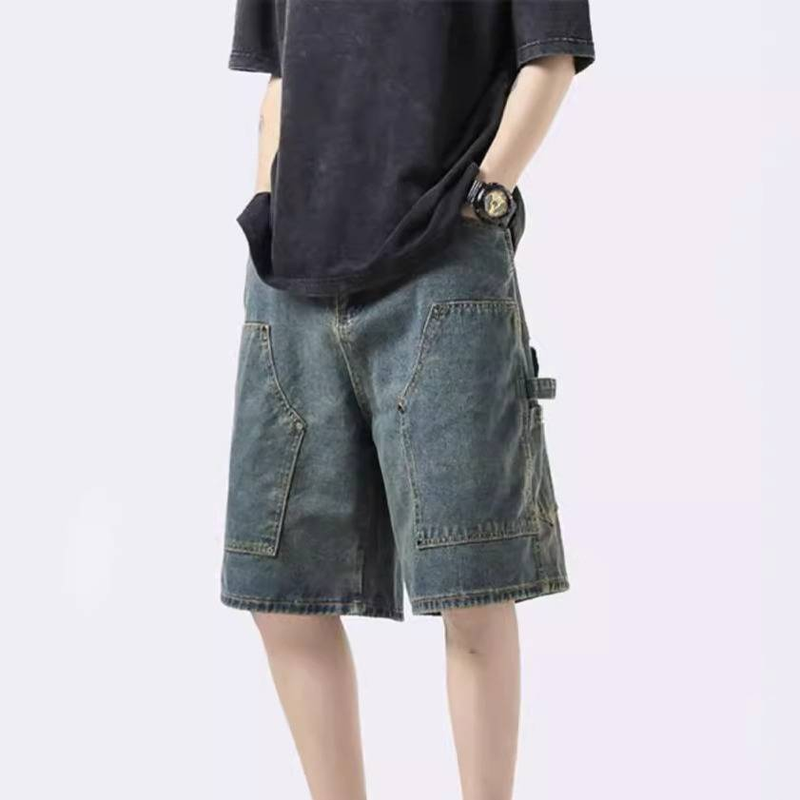 Herrenbekleidung Jeans Sommer Dünne Retro High Street Fashion Shorts Lose Gerade Lässige Gewaschene Hose_voghion.com