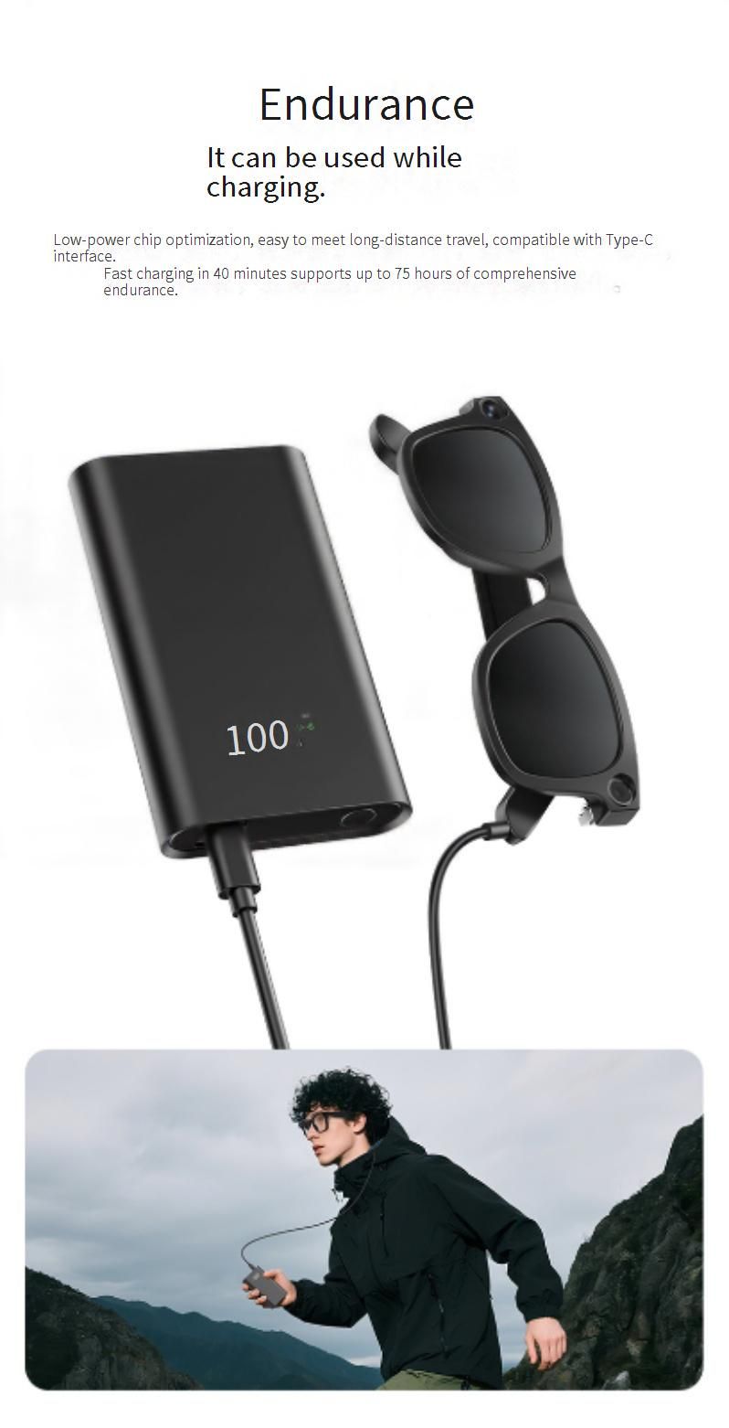 Lunettes intelligentes TROZUM E03 avec caméra 8 MP, stabilisation d'image, reconnaissance d'objets et traduction en temps réel_voghion.com