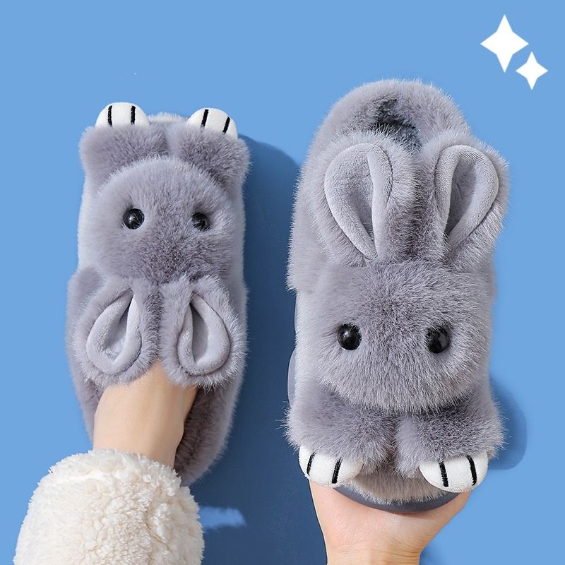 Pantufas aconchegantes para casais – Pantufas de inverno forradas com pelúcia e sola de PVC antiderrapante (Rosa/Rosa Claro/Cinza, Tamanhos 24-41)_voghion.com