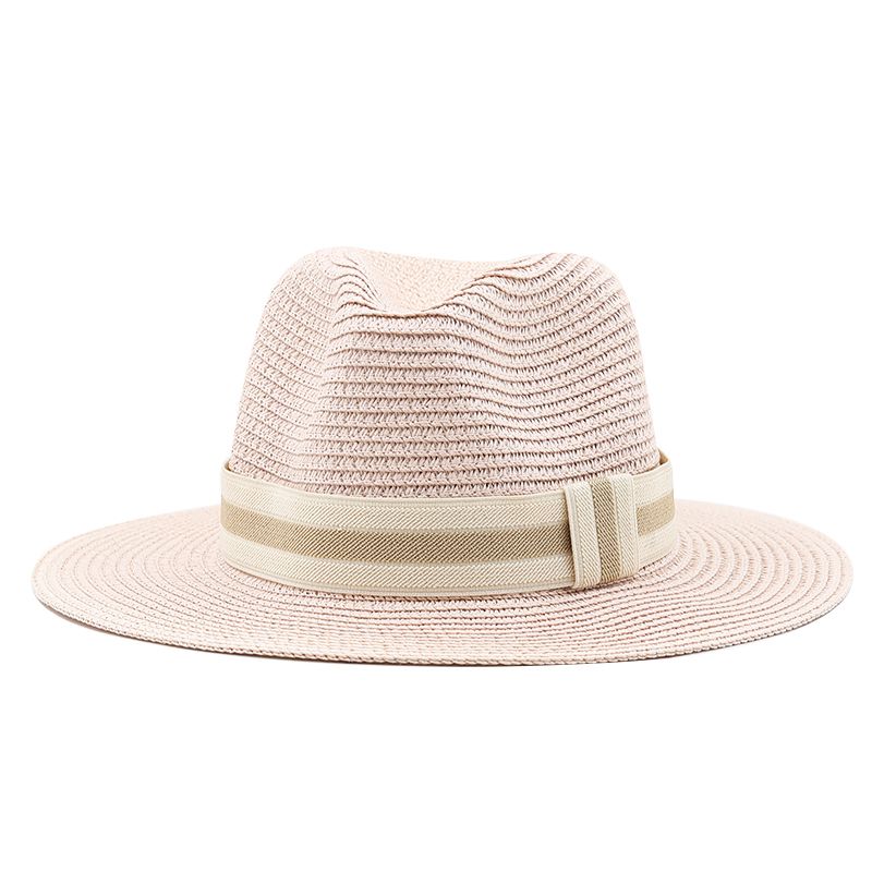 Fashion 54-58-60CM Womens Summer Panama Hats Wide Brim Straw Sun Beach Hat Men Fashion UPF UV Protection Fedoras Cap For Travel_voghion.com