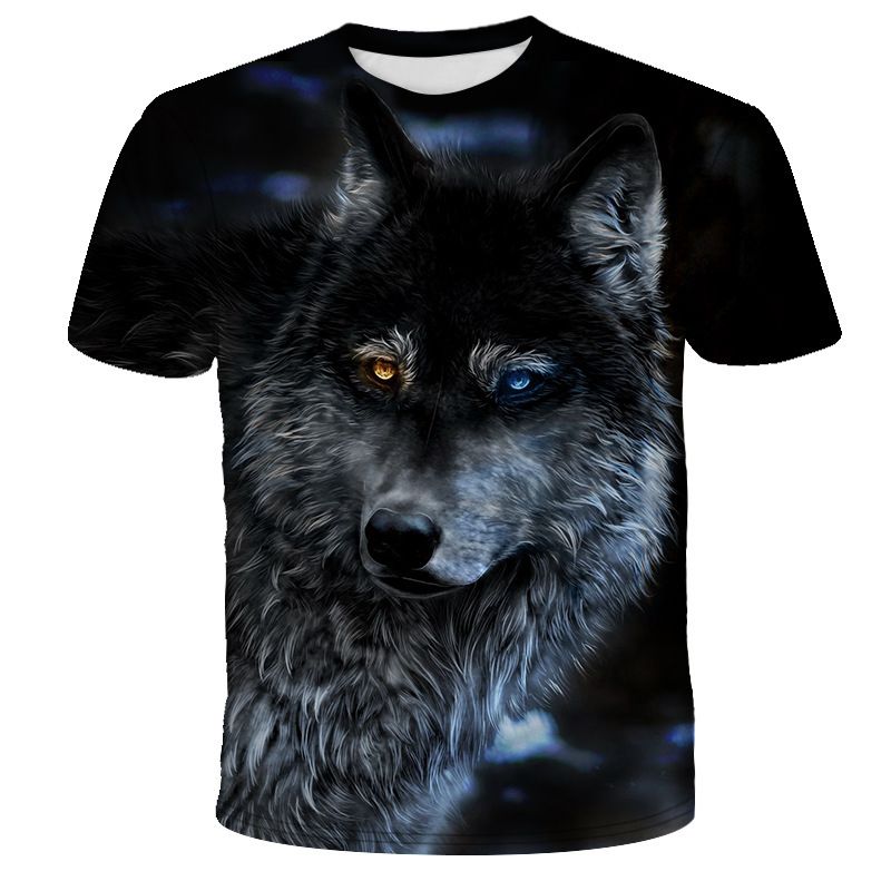Summer New Wolf Personality 3D Digital Print Unisex Short Sleeve T-Shirt_voghion.com