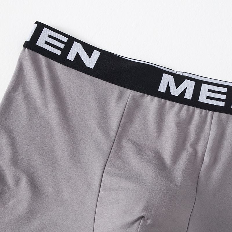 Overseas Platform 7 Pieces Men's Solid Color Fashion Basic Underwear Large Size Youth Versatile Long Boxer Briefs_voghion.com