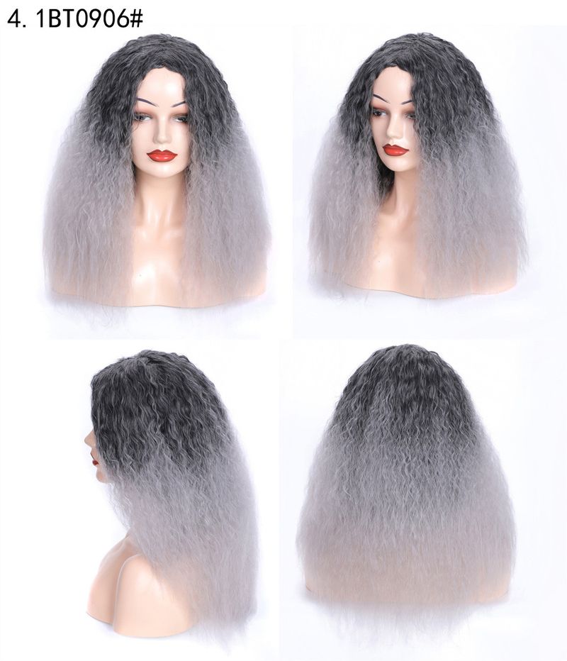 Matte realistic corn perm long curly hair wig head wool curl middle long hair wig head fluffy curly hair wig_voghion.com