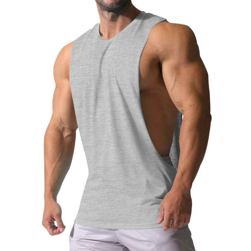 Men's Clothing New Men's Vest Muscular Men's Sports And Leisure Solid Color Men's Sleeveless Vest T Shirt_voghion.com