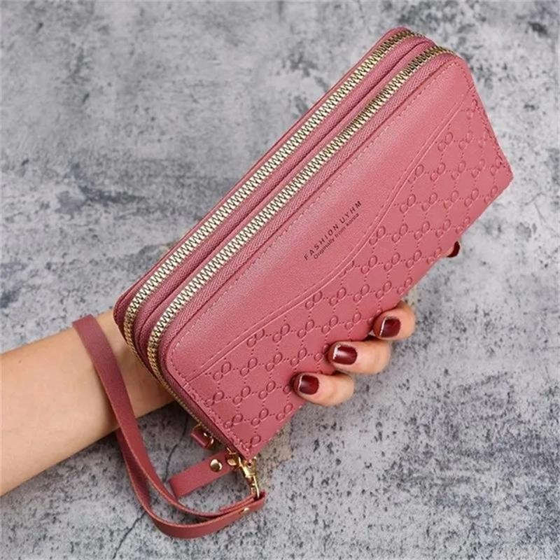 Kingsons klassische PU-Leder-Geldbörsen für Damen und Mädchen, zweilagig, lange Geldbörse, Reißverschlusstasche, Münzgeldbörse, Kartenhalter, Geldklammer, Handy-Handtasche, Clutch_voghion.com