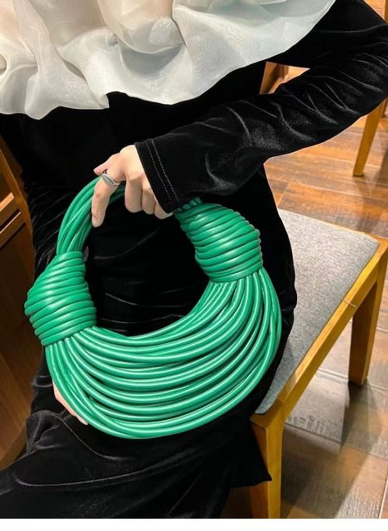 Handbags For Women 2024 New In Gold Luxury Designer Brand Handwoven Noodle Bags Rope Knotted Pulled Hobo Silver Evening Clutch_voghion.com
