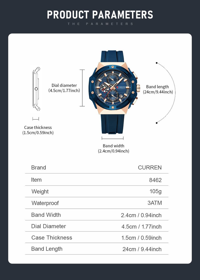 Monitoimiset urheilukellot Chronograph Quartz Watchin silikoniranneke kirkkailla käsillä_voghion.com